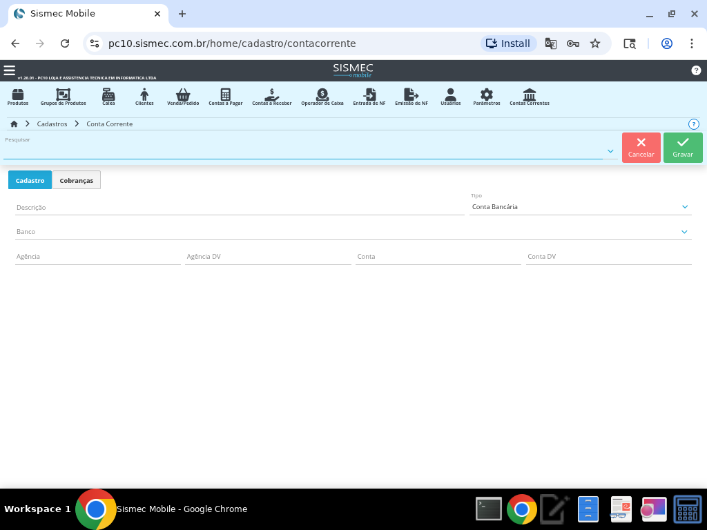Screenshot Controle Financeiro - SISMEC